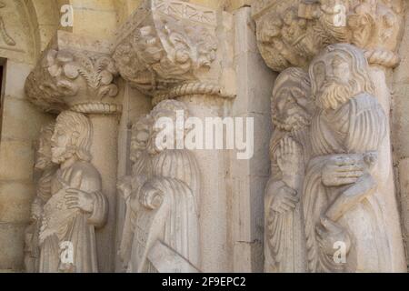 Carvings at San Miguel Church; Puente Viesgo; Cantabria; Spain Stock Photo