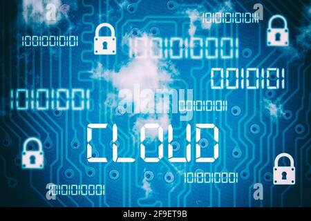 A cloud network technology background with binary codes Stock Photo - Alamy