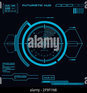 Futuristic blue virtual graphic touch user interface Stock Vector