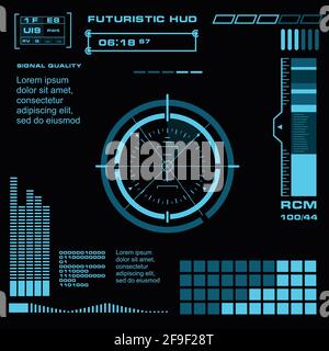 Futuristic blue virtual graphic touch user interface Stock Vector