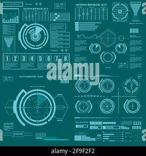 Futuristic blue virtual graphic touch user interface Stock Vector