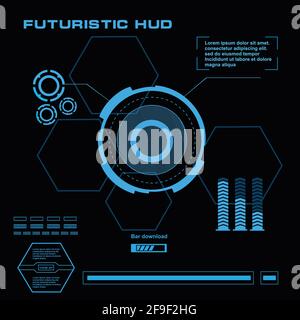 Futuristic blue virtual graphic touch user interface Stock Vector