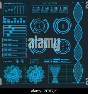 Futuristic blue virtual graphic touch user interface Stock Vector