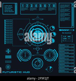 Futuristic blue virtual graphic touch user interface Stock Vector