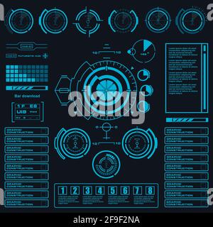 Futuristic blue virtual graphic touch user interface Stock Vector