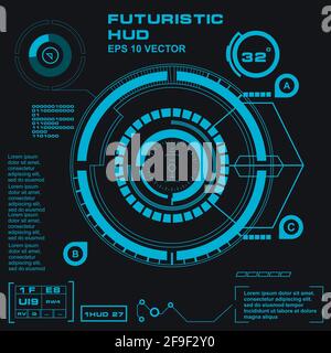 Futuristic blue virtual graphic touch user interface Stock Vector