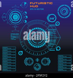 Futuristic blue virtual graphic touch user interface Stock Vector