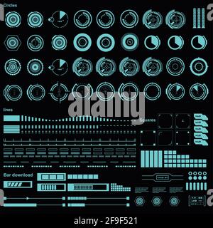 Futuristic green virtual graphic touch user interface Stock Vector