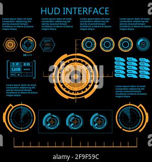 Futuristic blue virtual graphic touch user interface Stock Vector