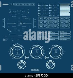 Futuristic blue virtual graphic touch user interface Stock Vector