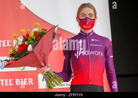 BERG EN TERBLIJT, NETHERLANDS - APRIL 18: Demi Vollering of Team SD Worx during the Amstel Gold Race - Women's Elite on April 18, 2021 in Berg en Terblijt, Netherlands (Photo by (Photo by Sportfoto/Orange Pictures) Stock Photo