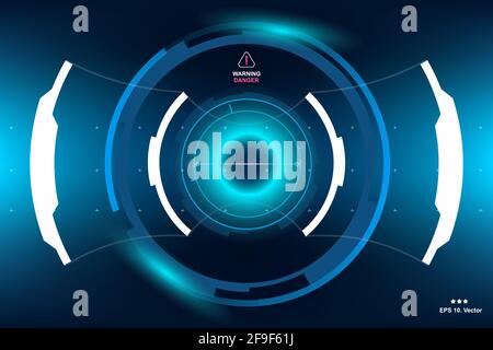 Futuristic sci fi hud circle element abstract hologram, design virtual reality Stock Vector
