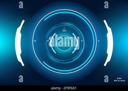 Futuristic sci fi hud circle element abstract hologram, design virtual reality Stock Vector