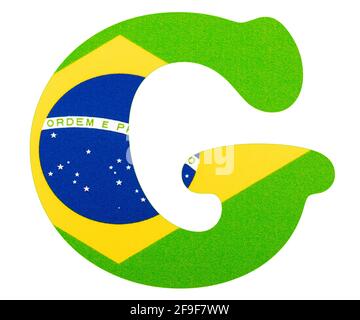 Letter G of the alphabet - Flag of Brazil Stock Photo