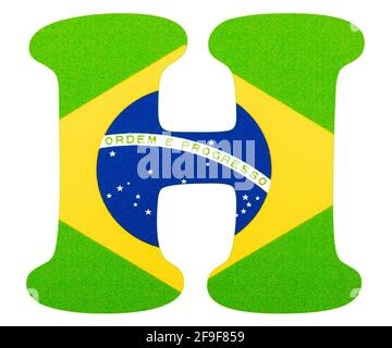 Letter H of the alphabet - Flag of Brazil Stock Photo