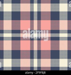 Pixel background vector design. Modern seamless pattern plaid. Square texture fabric. Tartan scottish textile. Beauty color madras ornament. Stock Vector