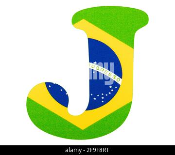 Letter J of the alphabet - Flag of Brazil Stock Photo