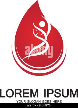 Blood DNA genetic icon sign logo Stock Vector