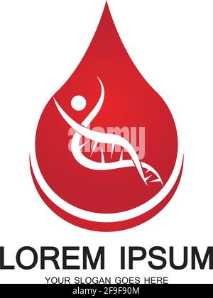 Blood DNA genetic icon sign logo Stock Vector