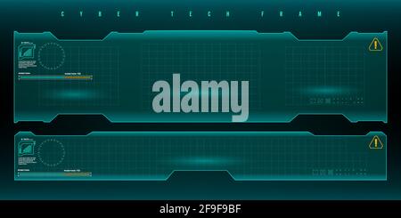 Futuristic HUD set frame. Futuristic virtual frame. Cyber tech frame. Stock Vector