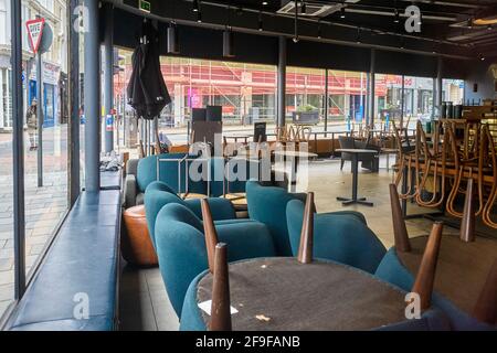 Douglas branch of Starbuck coffee shop closed up during Covid 2021 lockdown Stock Photo