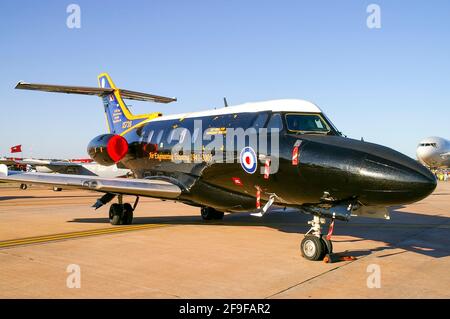 Hawker Siddeley Dominie T.1 XS739 jet trainer in Royal Air Force 55 Squadron 90th anniversary special paint scheme. RAF Air engineering training Stock Photo