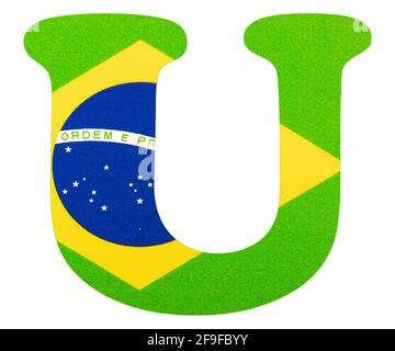 Letter U of the alphabet - Flag of Brazil Stock Photo