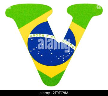 Letter V of the alphabet - Flag of Brazil Stock Photo