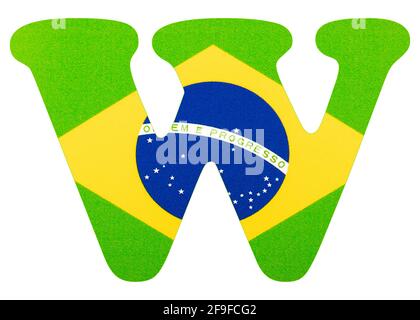 Letter W of the alphabet - Flag of Brazil Stock Photo