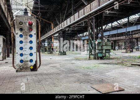 GDR washing water tank in a fabric Stock Photo