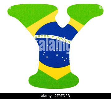 Letter Y of the alphabet - Flag of Brazil Stock Photo