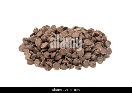 Chocolate drops on a white background Stock Photo