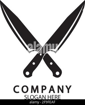 The crossed knives icon. Knife and chef, kitchen symbol. Flat illustration Stock Vector