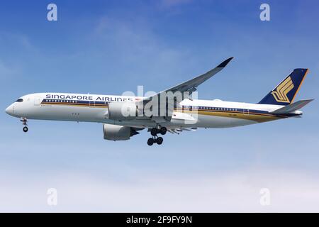 Jakarta, Indonesia - January 26, 2018: Singapore Airlines Airbus