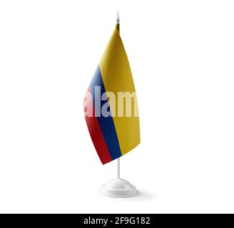 Small national flag of the Colombia on a white background Stock Photo