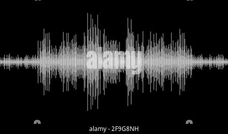 Sound wave. Abstract music pulse background. Equalizer indicators. Audio track wave graph. Vertical peaks. Vector illustration isolated on black. Stock Vector