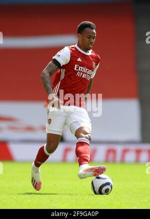 London, UK. 18th Apr, 2021. Gabriel of Arsenal during the Premier League match at the Emirates Stadium, London. Picture credit should read: David Klein/Sportimage Credit: Sportimage/Alamy Live News Stock Photo