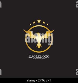 golden eagle with circle logo design Stock Vector Image & Art - Alamy