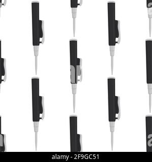 Abstract seamless medical pipette, dropper for laboratory on white background. Pattern dropper consisting of many identical glass laboratory medical p Stock Vector