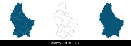 Vector map Luxembourg. Isolated vector Illustration. Black on White background. Stock Vector