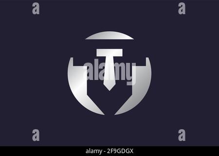 Tie T logo. Fashion logo design. Shirt with t-shaped tie design concept. Modern simple minimal creative and unique design. Stock Vector