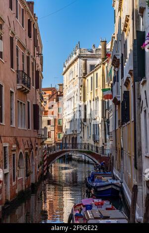 Rio della Fava in Venice, Veneto, Italy seen from a bridge, Europe Stock Photo