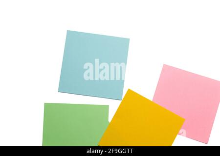Blank colorful stickers for notes. Mockup for notes. Stock Photo