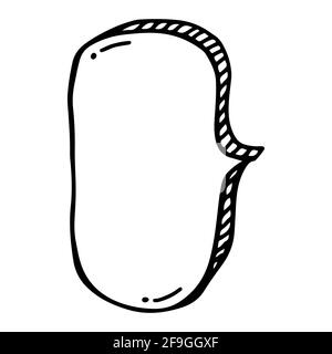 hand drawn vertical balloon in doodle style isolated. Stock Vector