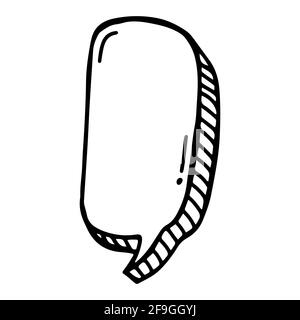 hand drawn vertical round balloon in doodle style isolated. Stock Vector