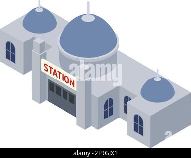 Architecture railway station icon. Isometric of Architecture railway station vector icon for web design isolated on white background Stock Vector