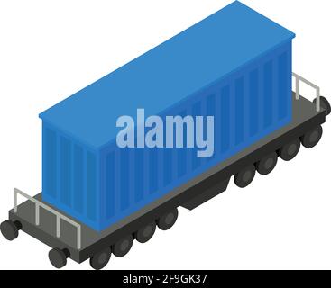 Transport wagon icon. Isometric of Transport wagon vector icon for web design isolated on white background Stock Vector