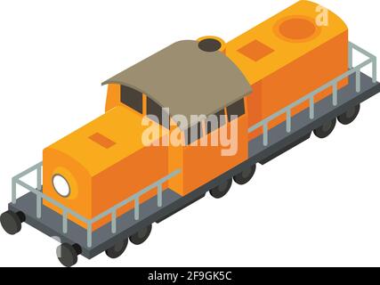 Engine train icon. Isometric of Engine train vector icon for web design isolated on white background Stock Vector