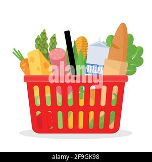 Fresh food in the the supermarket Stock Vector