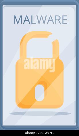 Detect malware phone icon. Cartoon of Detect malware phone vector icon for web design isolated on white background Stock Vector